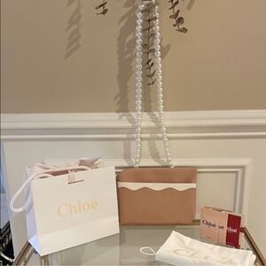 Chloé Pink and White Cosmetics Bag To Shoulder’s Bag